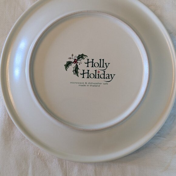 VTG Set of 6 Holly Holiday HHD4 Plates 8 1/8" Salad Dessert Poinsettia Holly - Picture 3 of 3